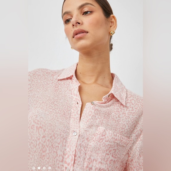Rails Ellis Shirt Rose Cheetah size S - Picture 3 of 10